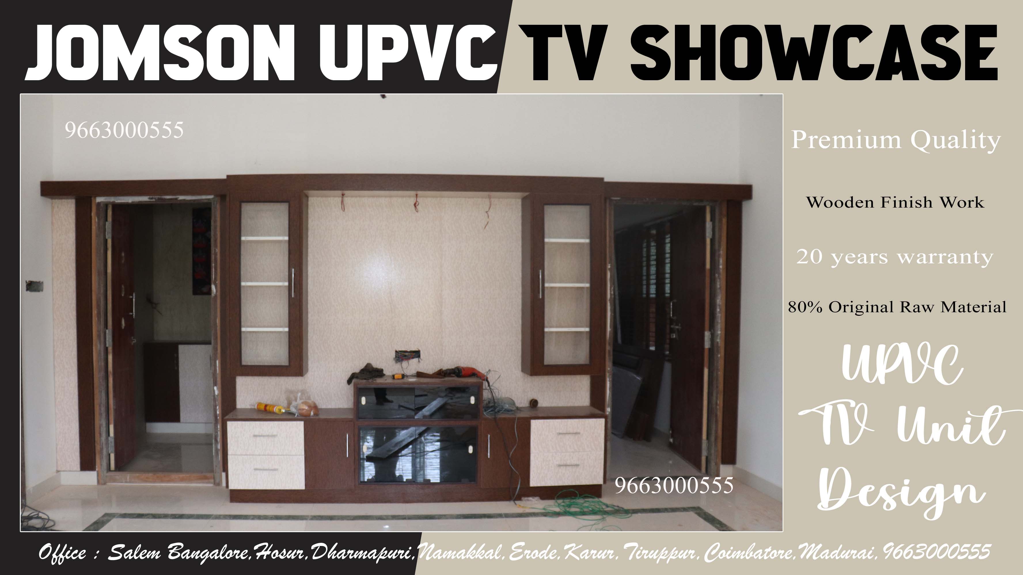 upvc tv showcase design